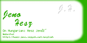 jeno hesz business card